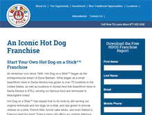 Tablet Screenshot of hotdogonastickfranchise.com